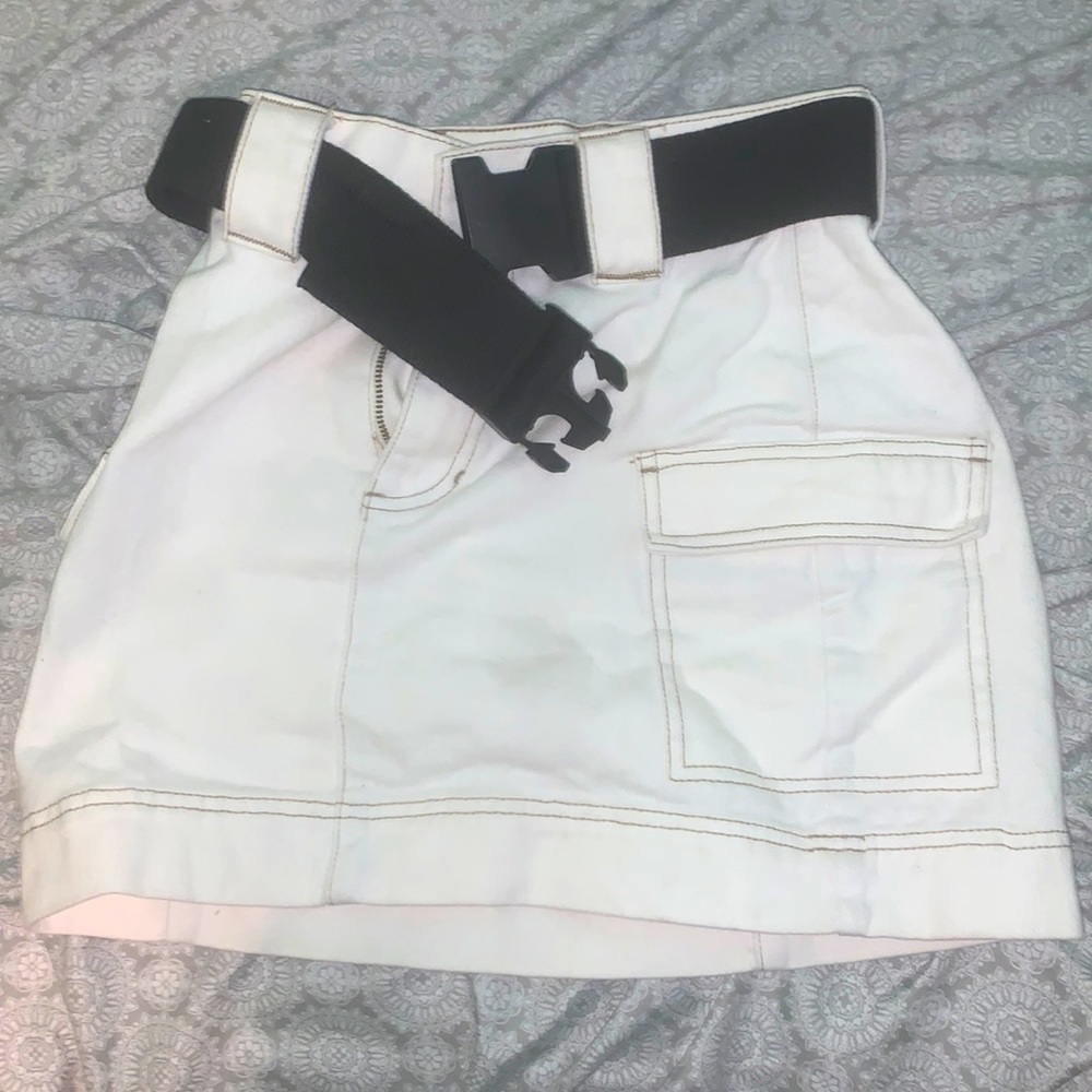 Pacsun white denim skirt
